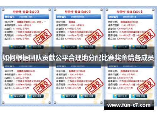 如何根据团队贡献公平合理地分配比赛奖金给各成员